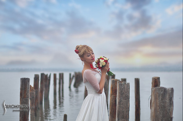 Свадебные фото на море в Одессе, фото в Оперном театре и на маковом поле - фото №37