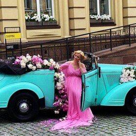 137 Кабриолет ретро Opel бирюзовый аренда - авто на свадьбу в Киеве - портфолио 1