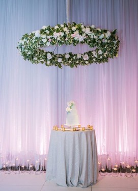 розовый кварц и серенити в свадебном декоре, свадьба в розово-голубых цветах