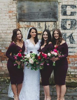 свадьба в бордовом цвете,подружки невесты 