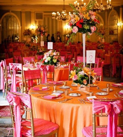 свадьба в оранжевом цвете