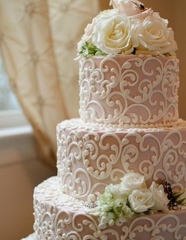 торт на свадьбу в стиле шебби-шик 