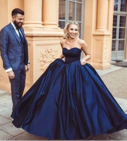 синее свадебное платье