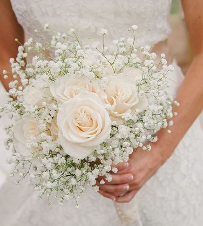 букет невесты из гипсофилы, невеста 2019, свадебный букет