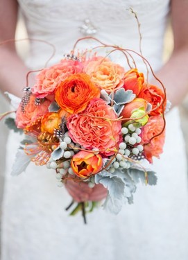 букет невесты в оранжевом цвете